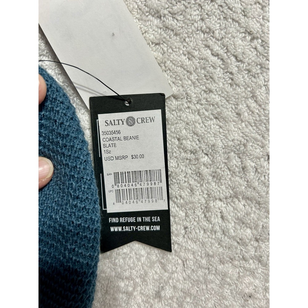 Salty Crew Slate Coastal Beanie Cap Hat OS (A1) - Picture 3 of 5